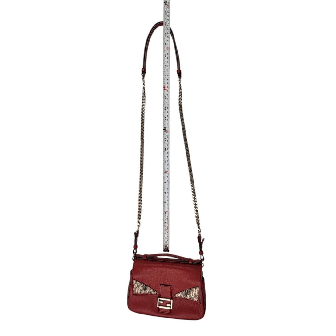 Fendi Micro Monster Baguette Bag red