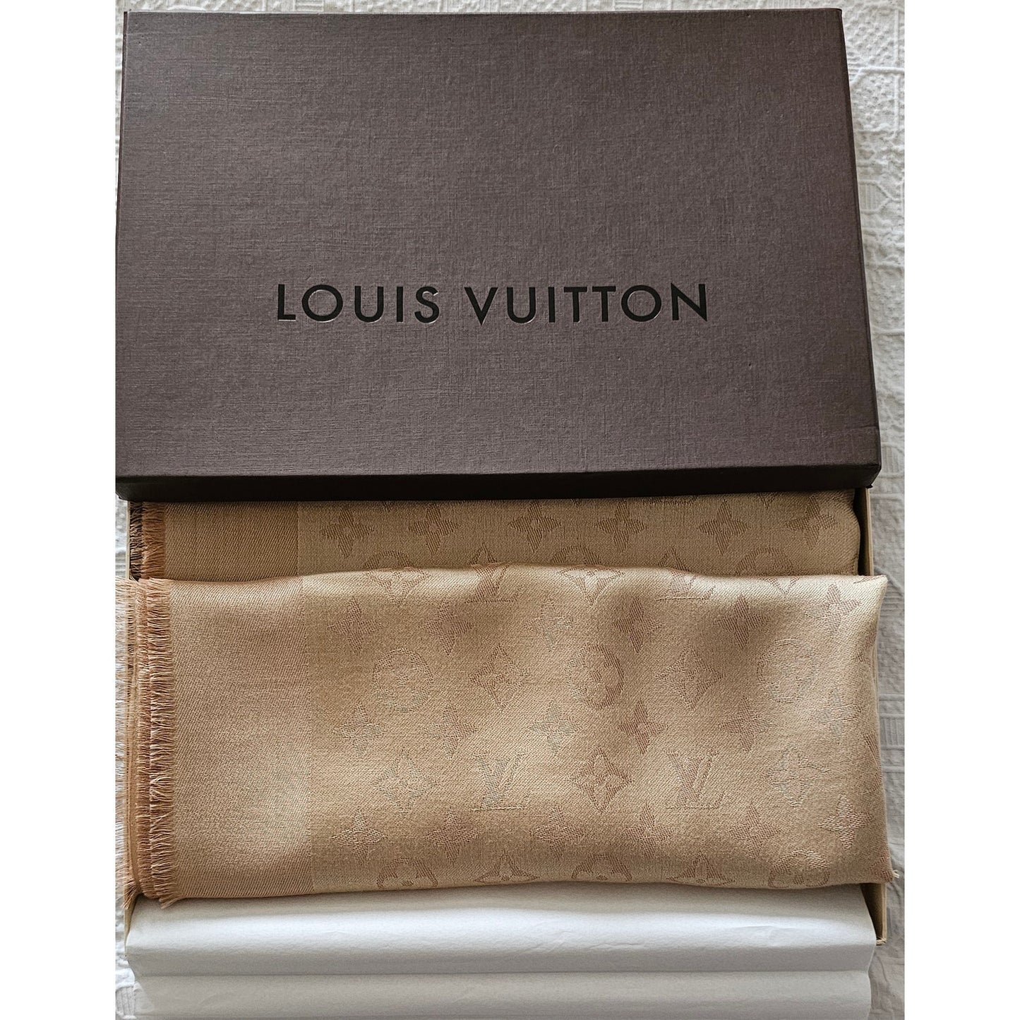 Louis Vuitton Silk Wool Monogram Shawl