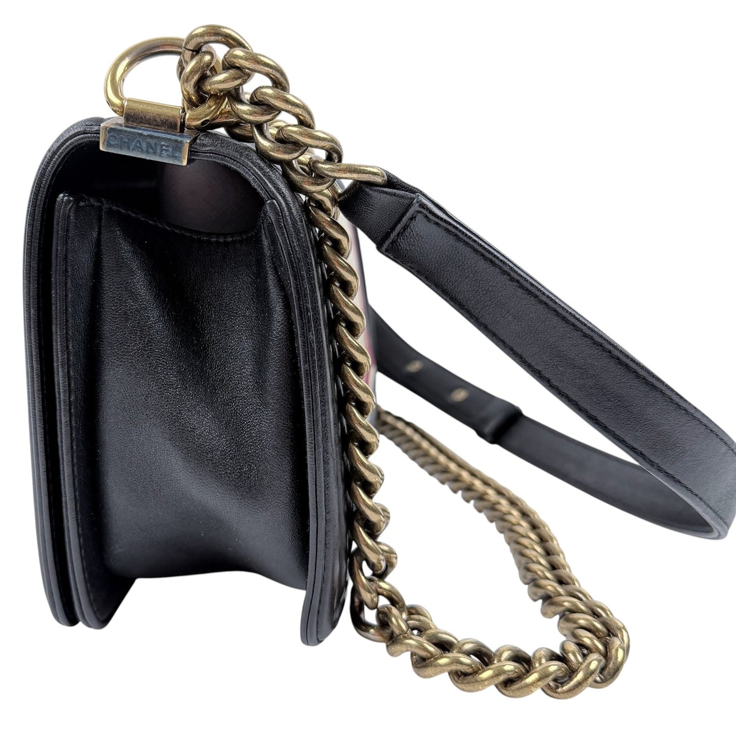 Chanel Lambskin Quilted Crest Embellished Boy Flap bag LIMITED EDITION