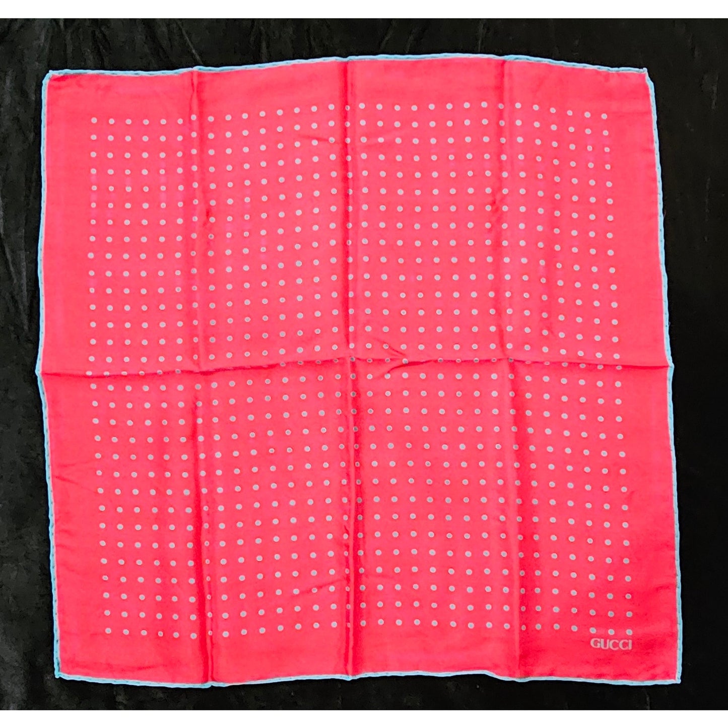 Gucci Silk Polka Dot Pocket Square /Handkerchief