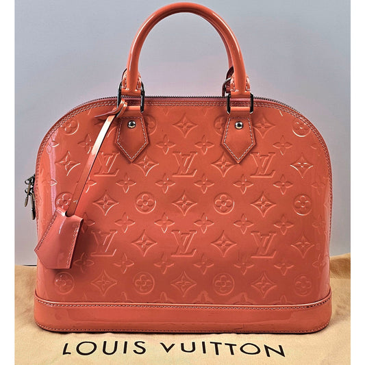 Louis Vuitton Rose Litchi Monogram Vernis Alma PM Bag