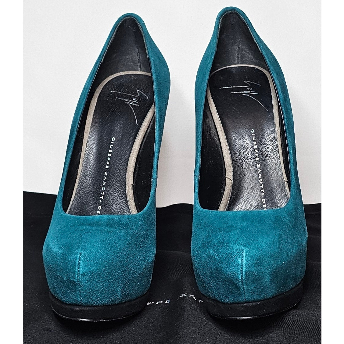 Giuseppe Zanotti Tricolor Suede Nana Platform Pumps.