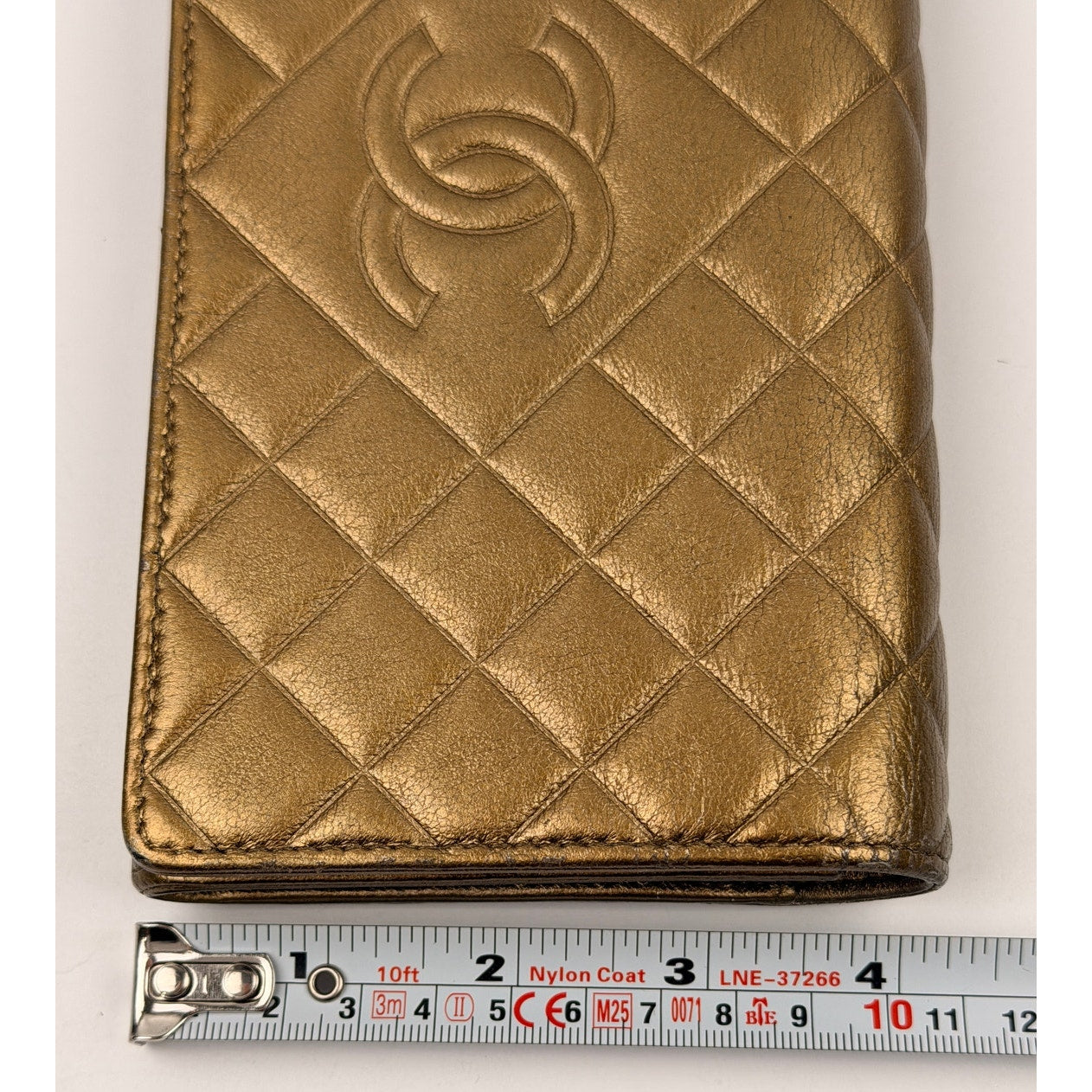 CHANEL Coco Mark Gold Matelasse Flap Wallet
