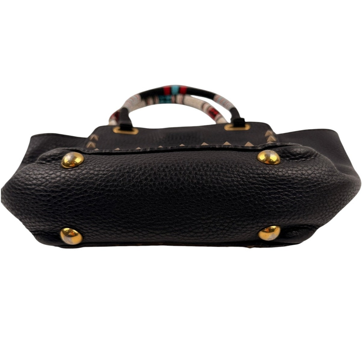 Valentino  Rockstud Mini Tote with Beaded Top Handle