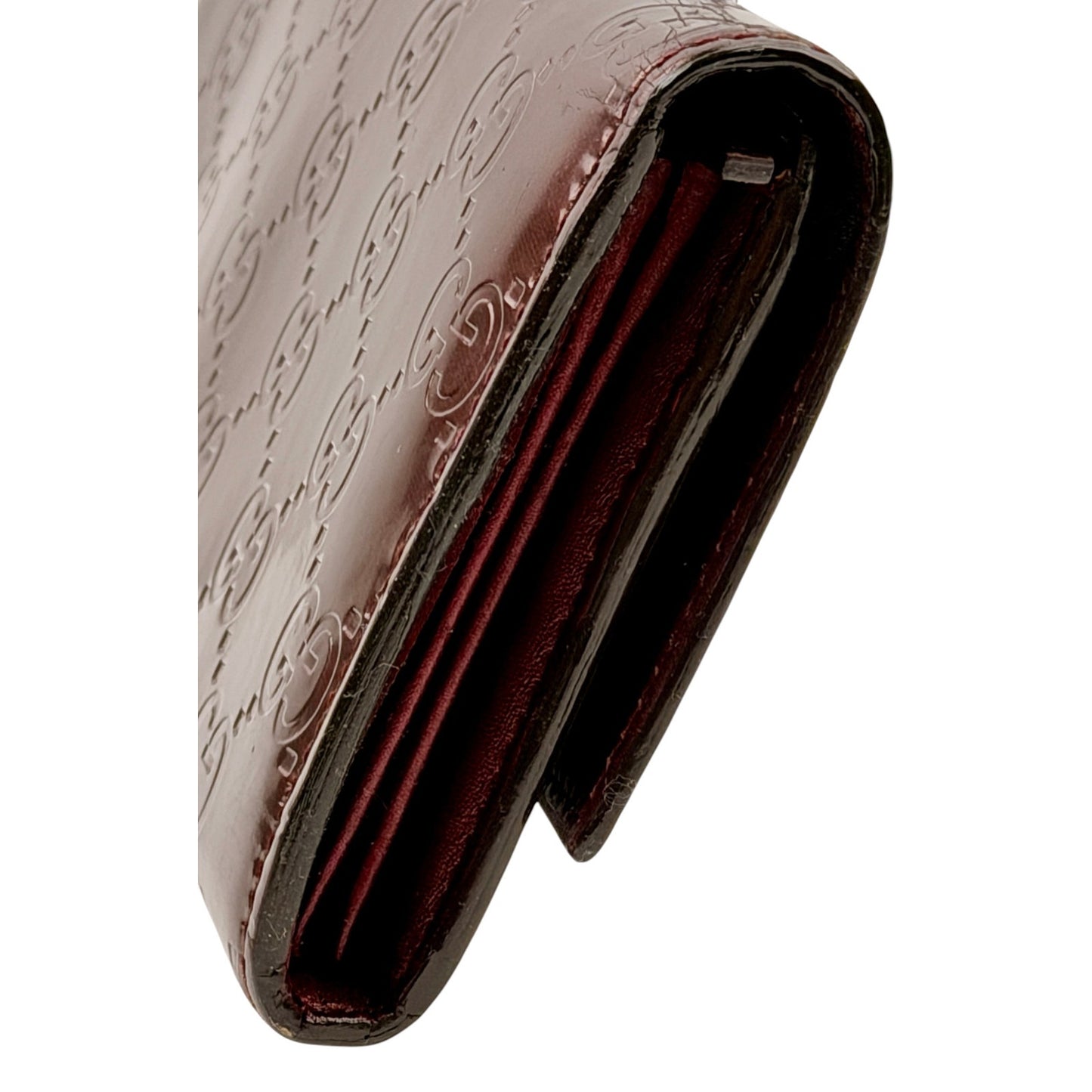 Gucci Guccissima Lovely Heart Continental Wallet Burgundy
