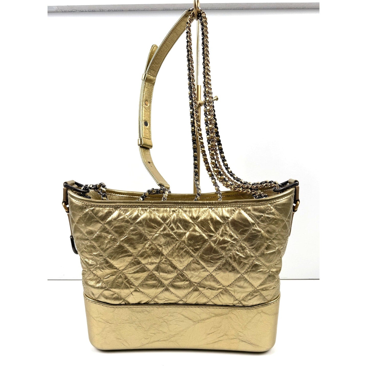 Chanel Gabrielle Gold Aged Calfskin Large Leather Handbag