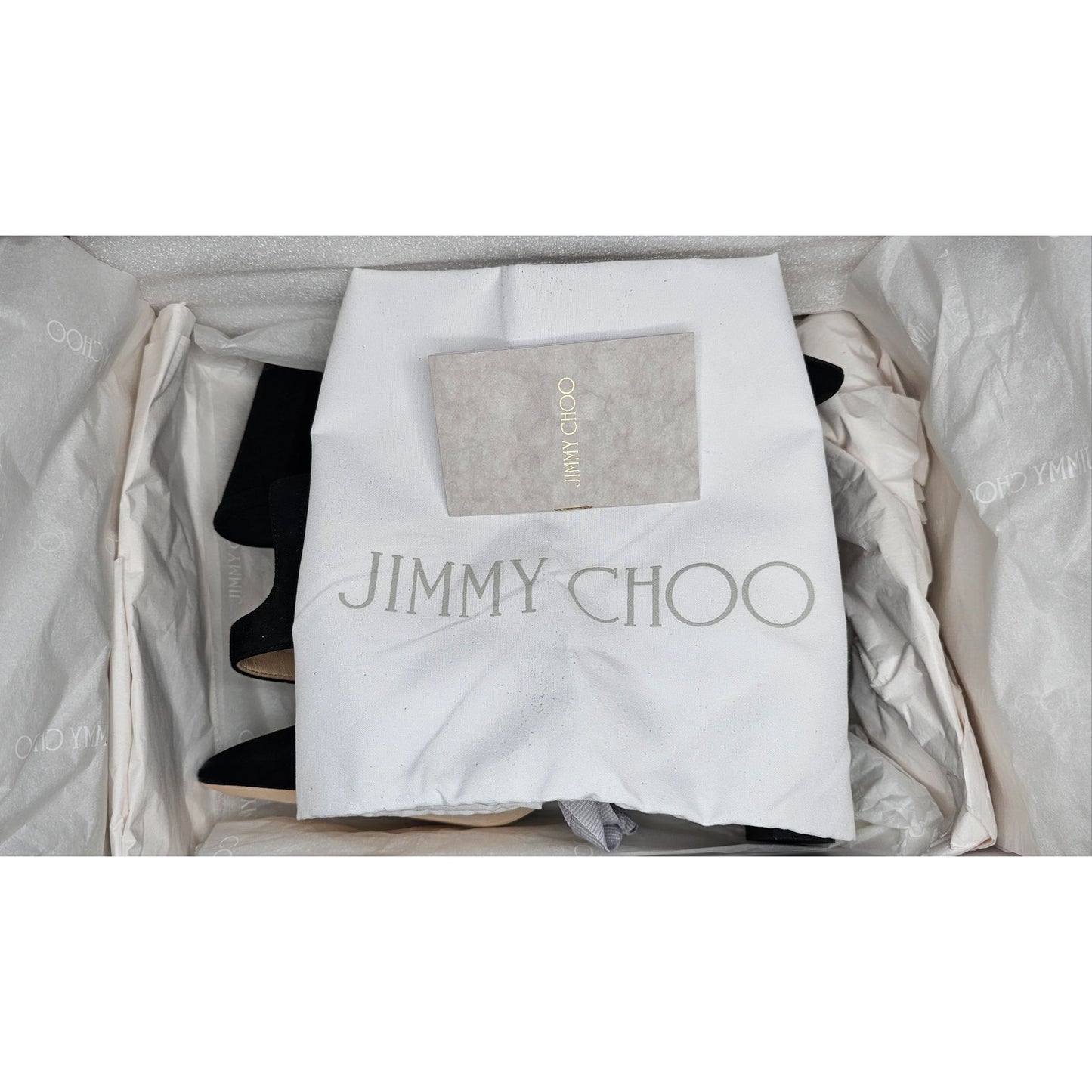 Jimmy Choo Black Suede Block Heels Ankle Strap Pointed Toe Shoes Size 36