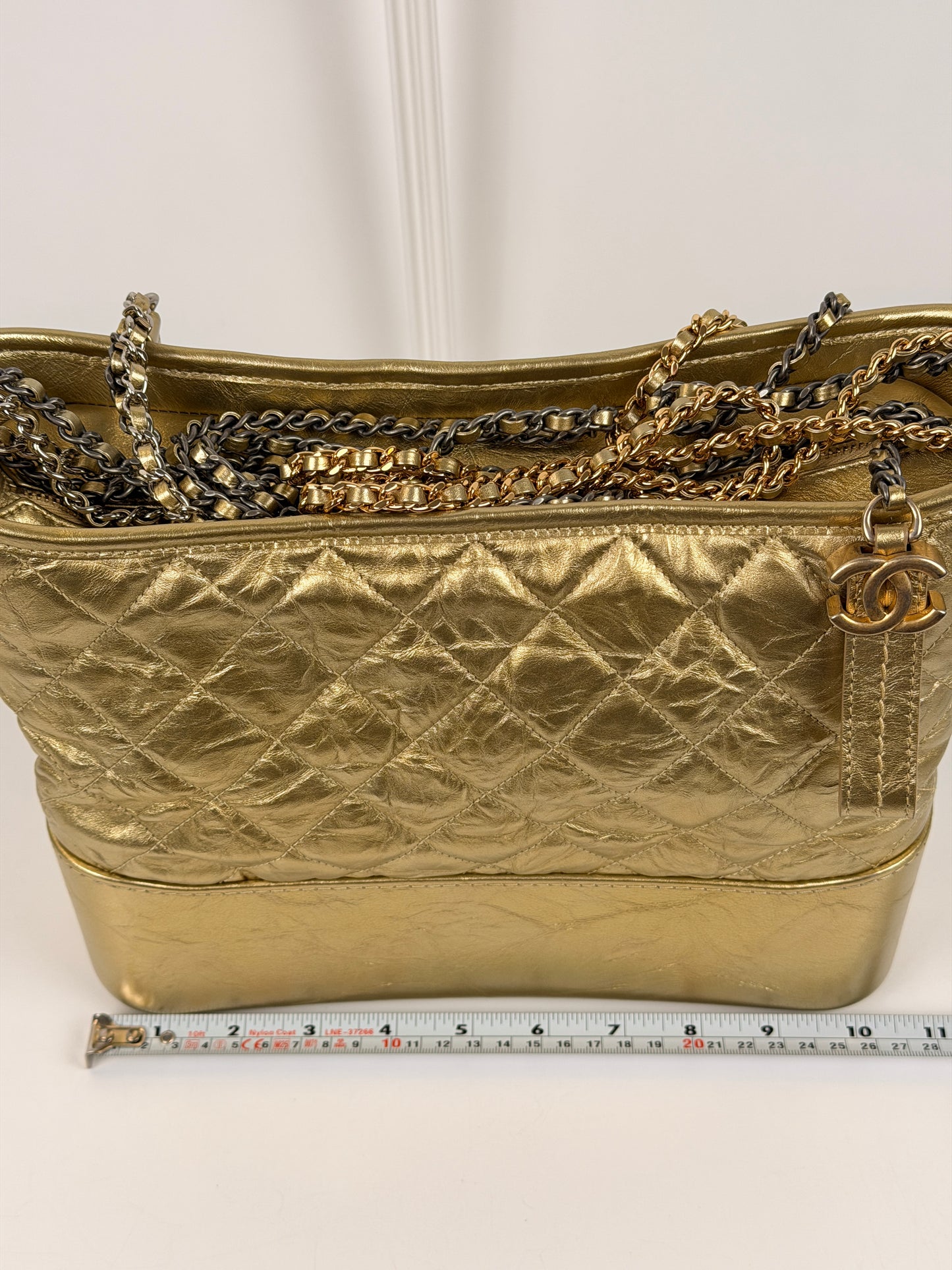 Chanel Gabrielle Gold Aged Calfskin Large Leather Handbag