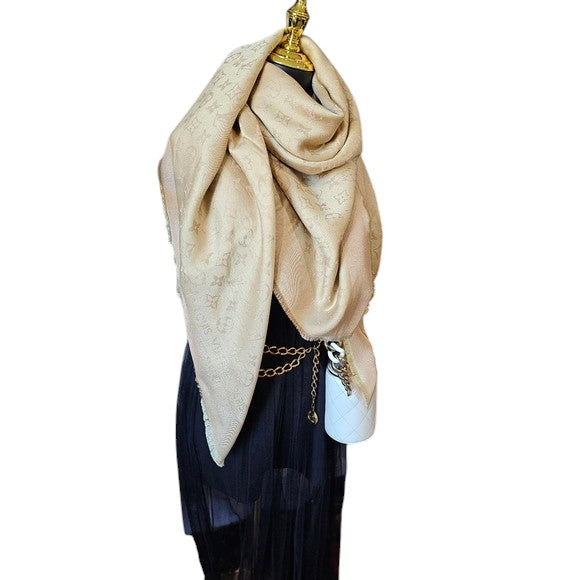 Louis Vuitton Silk Wool Monogram Shawl