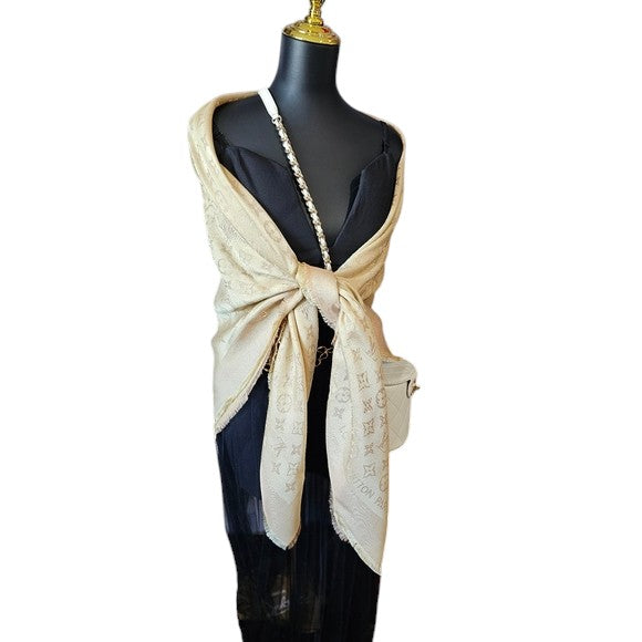 Louis Vuitton Silk Wool Monogram Shawl