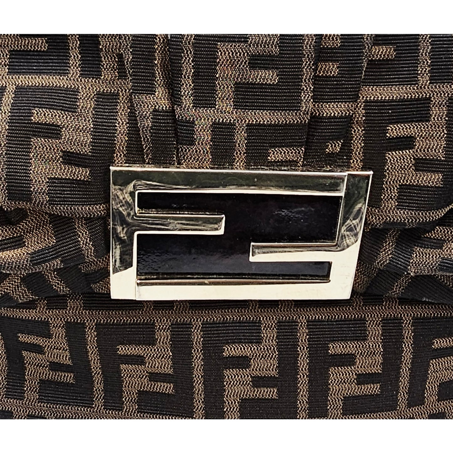 Fendi Tobacco Zucca Print Canvas Mia Flap Shoulder Bag