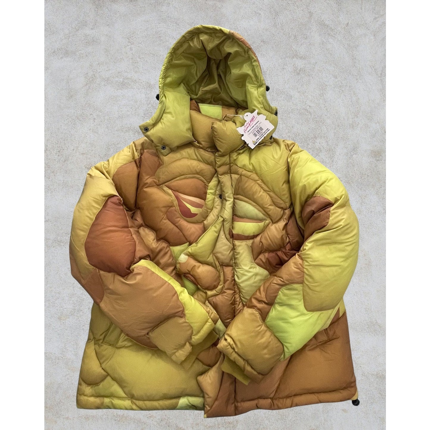 KidSuper Kissing Puffer Gold with Detachable Hood