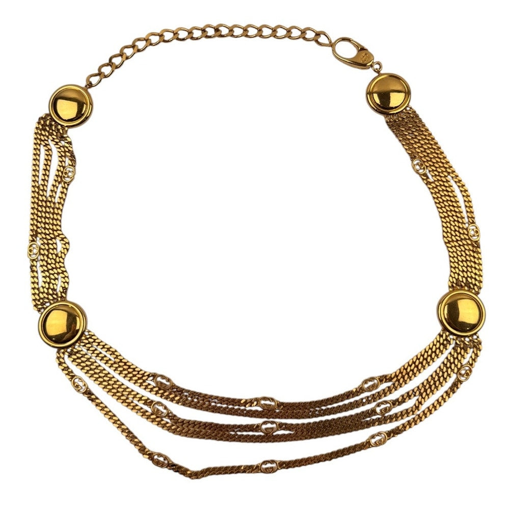 Gucci Vintage Multi Chain GG Gold Belt/Necklace Gold Plated