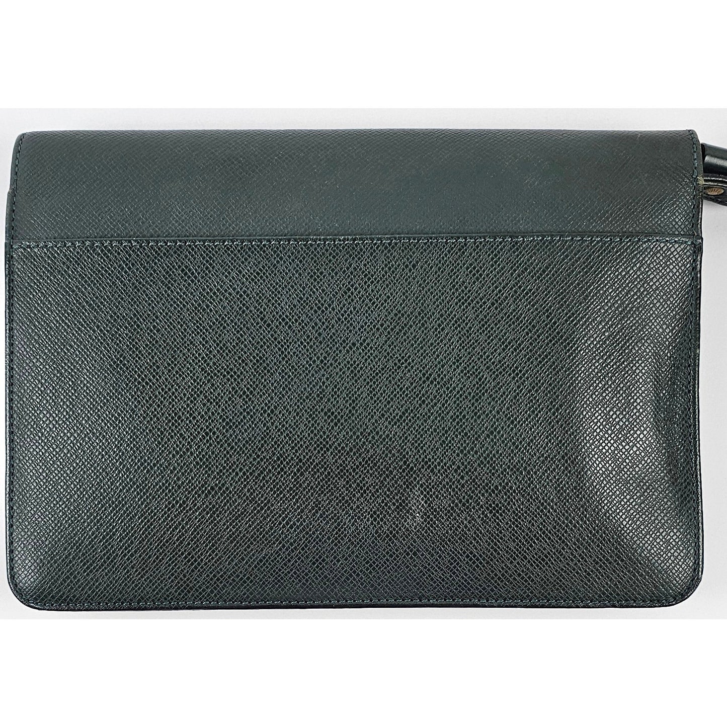 LOUIS VUITTON Pochette Clutch Bag Green Taiga Leather
