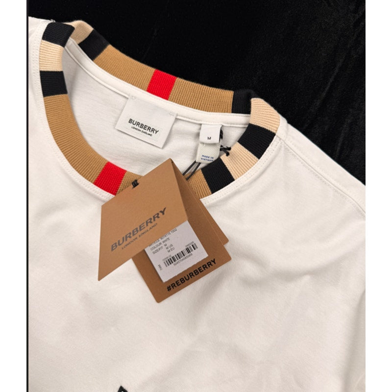 Burberry Men's 'Jayson' Icon Stripe Trim Cotton T-Shirt NWT Sz M