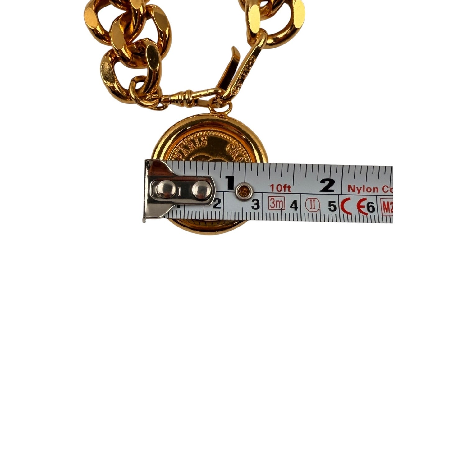 CHANEL Logo ID 24K Gold Plated Chain Belt Necklace Vintage