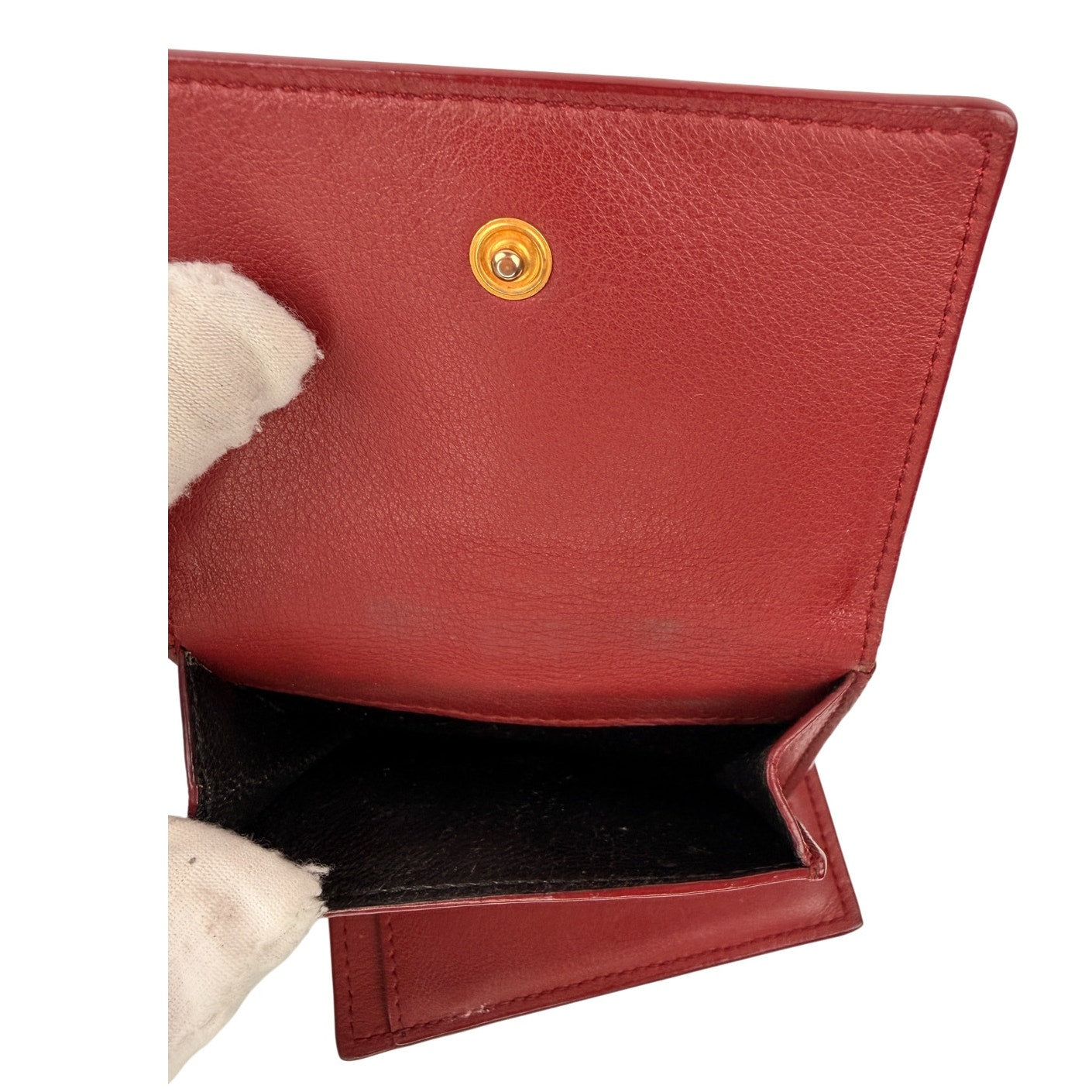 Saint Laurent Fold Pursee Tiny Compact Wallet YSL Bordeaux Leather
