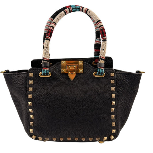Valentino  Rockstud Mini Tote with Beaded Top Handle