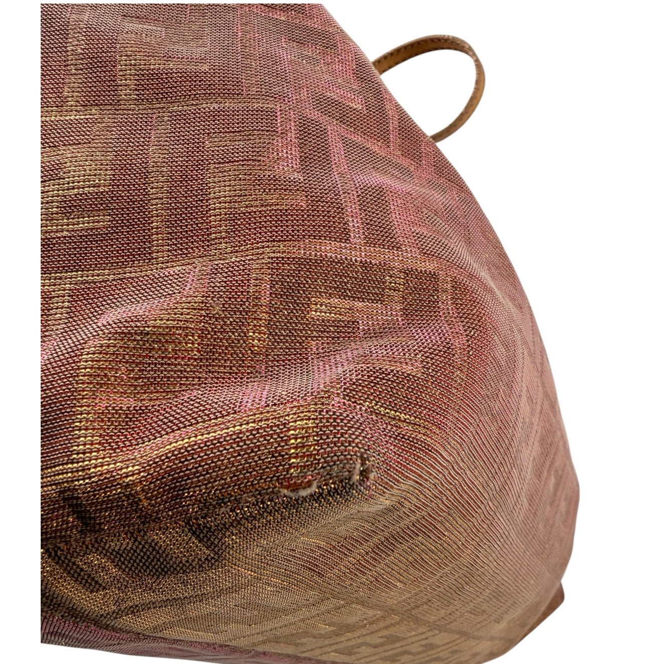FENDI Metallic Lurex Zucca Roll Shopping Tote