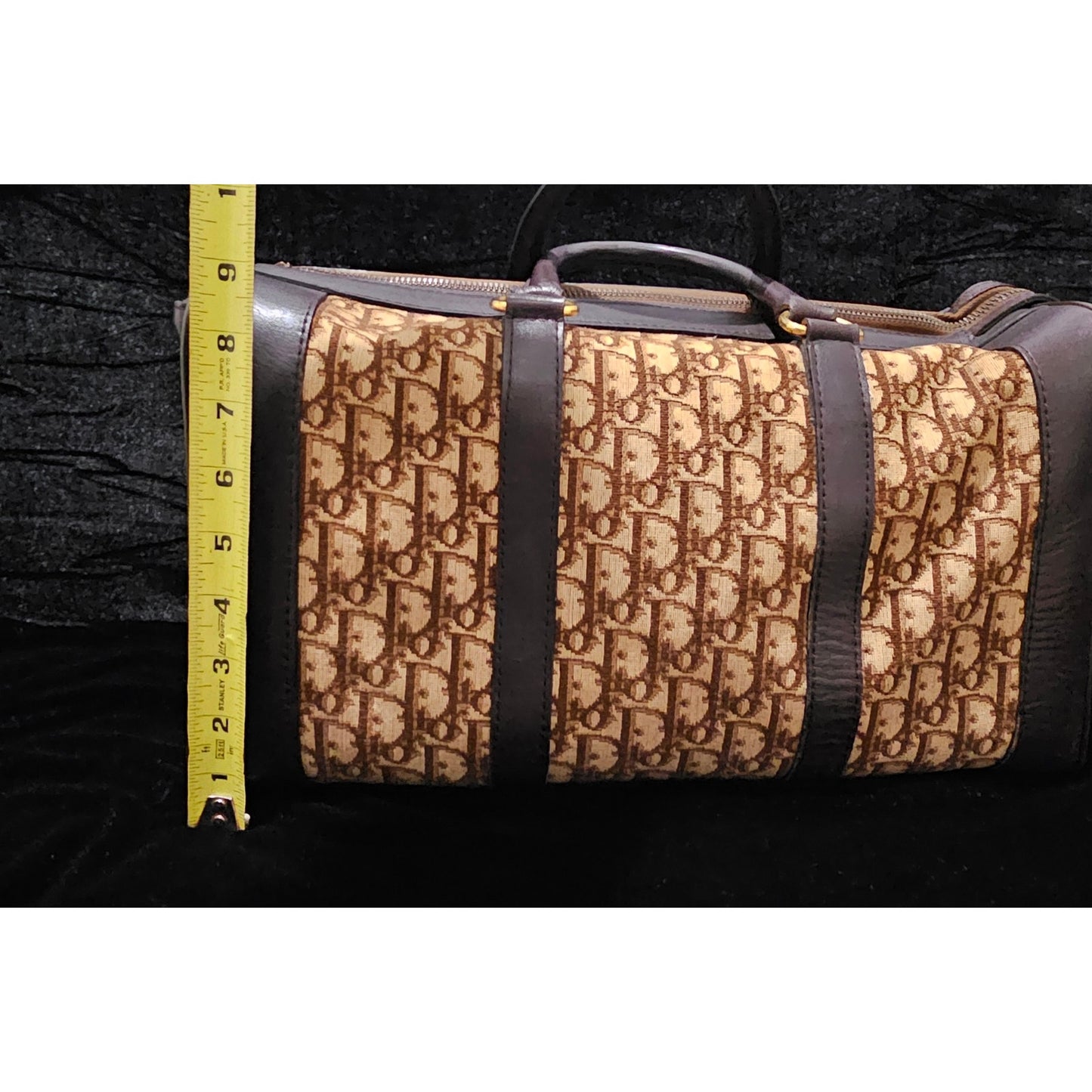 CHRISTIAN DIOR 1960s RARE Early Oblique Monogram Box Travel Bag