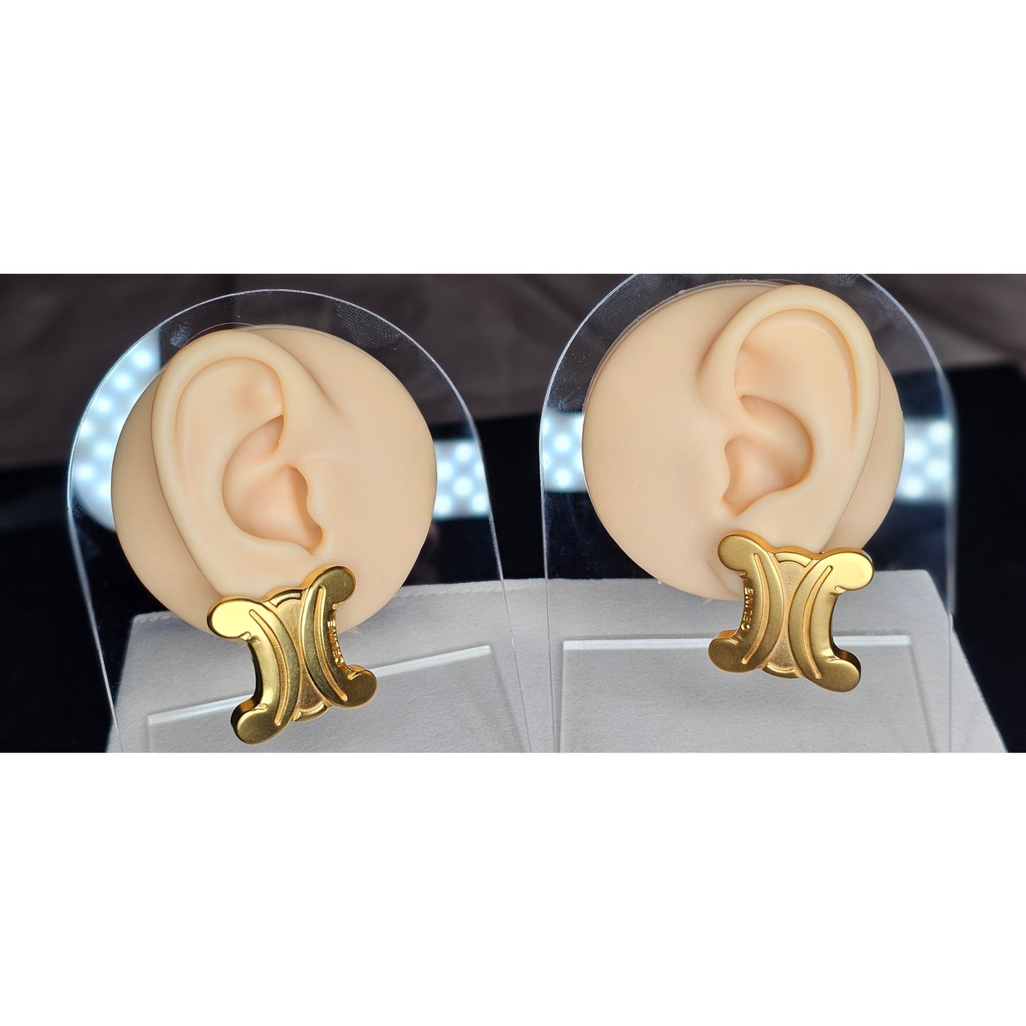 Vintage Celine Triomphe Clip-On Earrings
