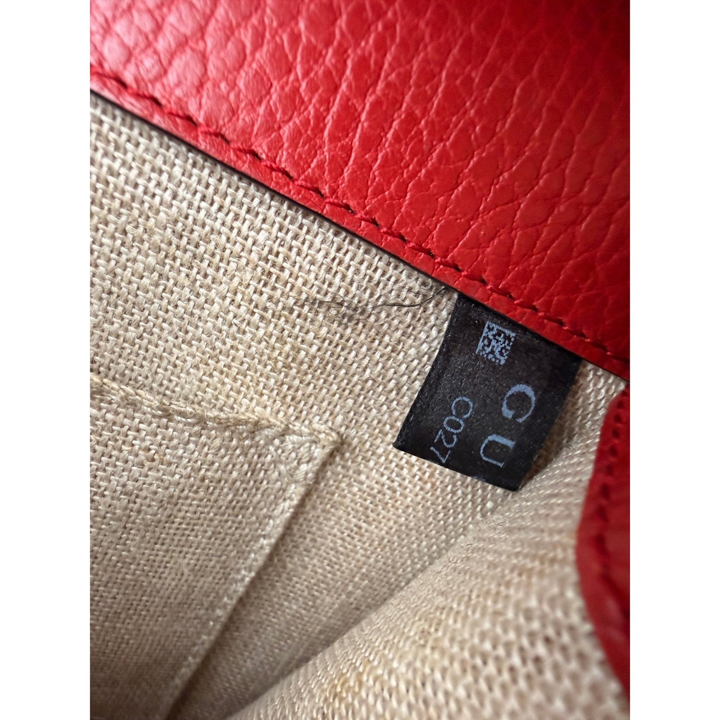Gucci Interlocking G Leather Shoulder Bag Red