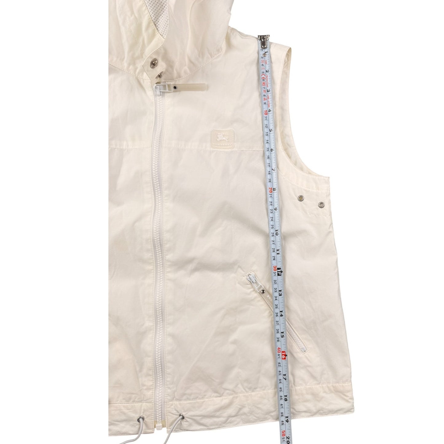 Burberry Hooded Lest Sleeveless White Vintage Vest XS Women