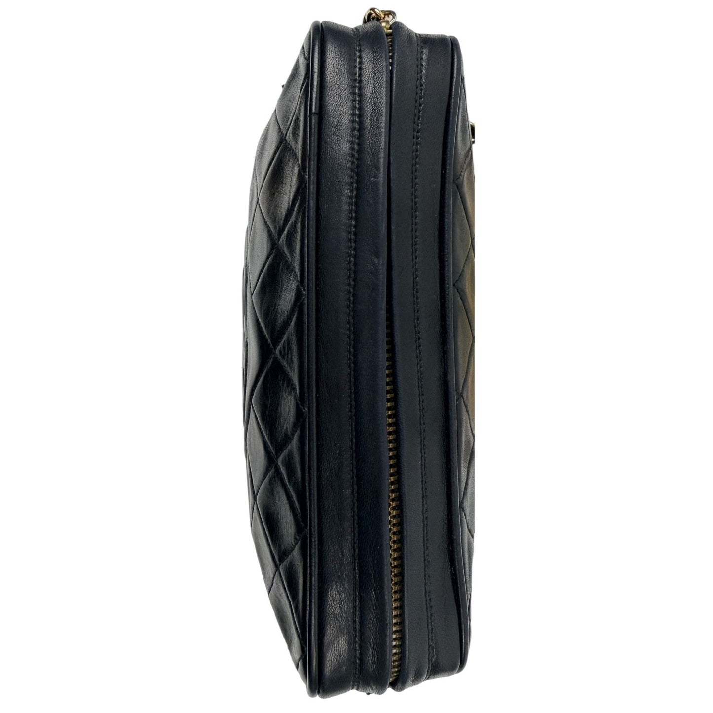 Chanel Black Quilted Leather Tassel Camera Bag