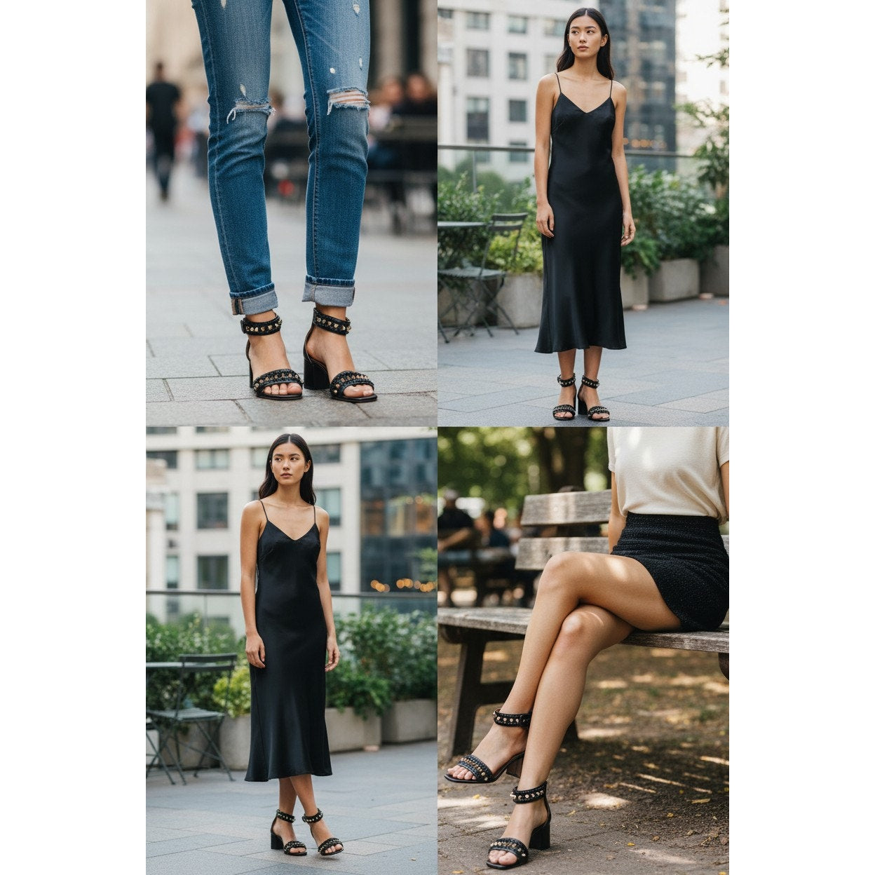 Valentino Garavani Rockstud black leather sandals