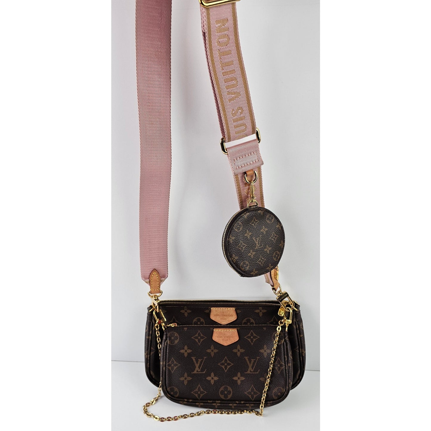 Louis Vuitton  Monogram Multi Pochette Accessories Rose Clair