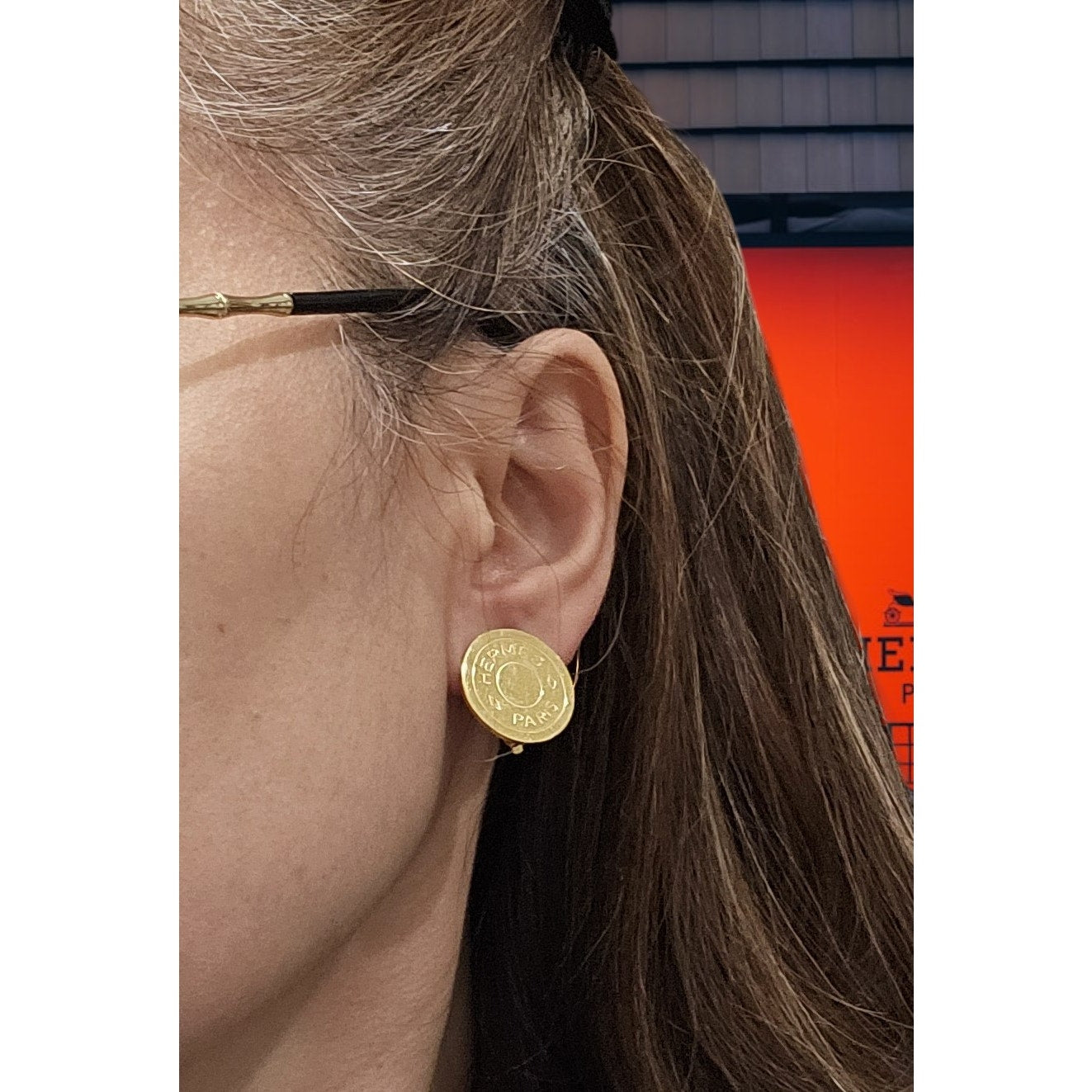 Hermès Clou de Selle Gold Clip-On Earring