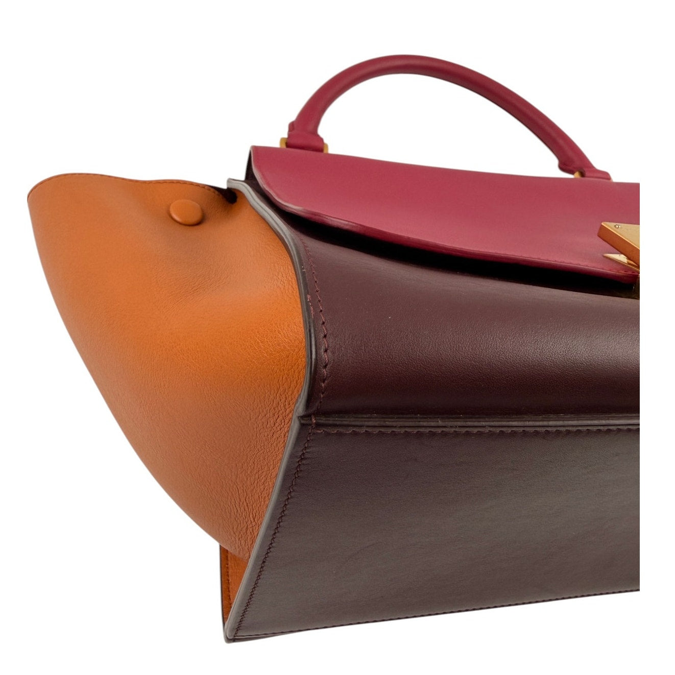 Celine Tri Color Leather Medium Trapeze Bag (orchid)