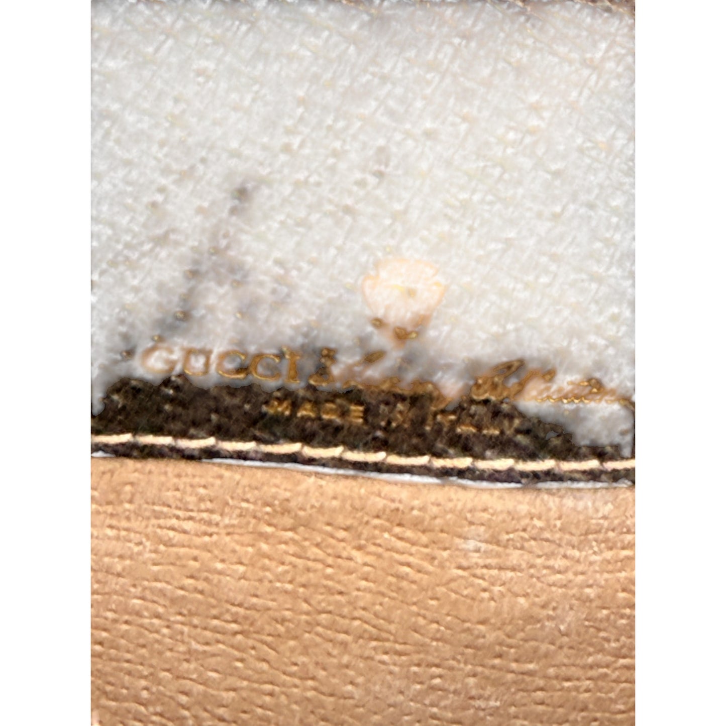 Gucci Vintage Vertical Canvas Shoulder Bag with Monogram and Stripes