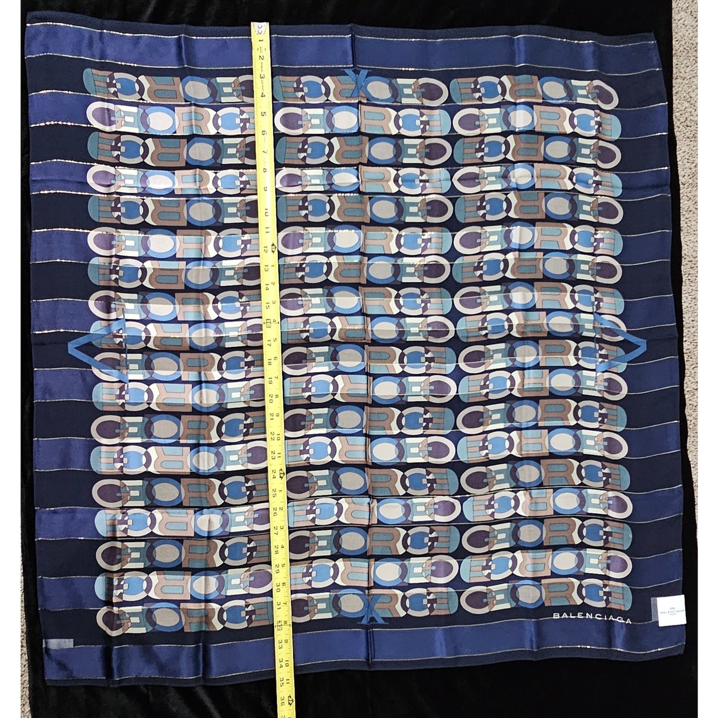 NWT Vintage Balenciaga Geomatric Abstract Baroque Theme Silk Scarf