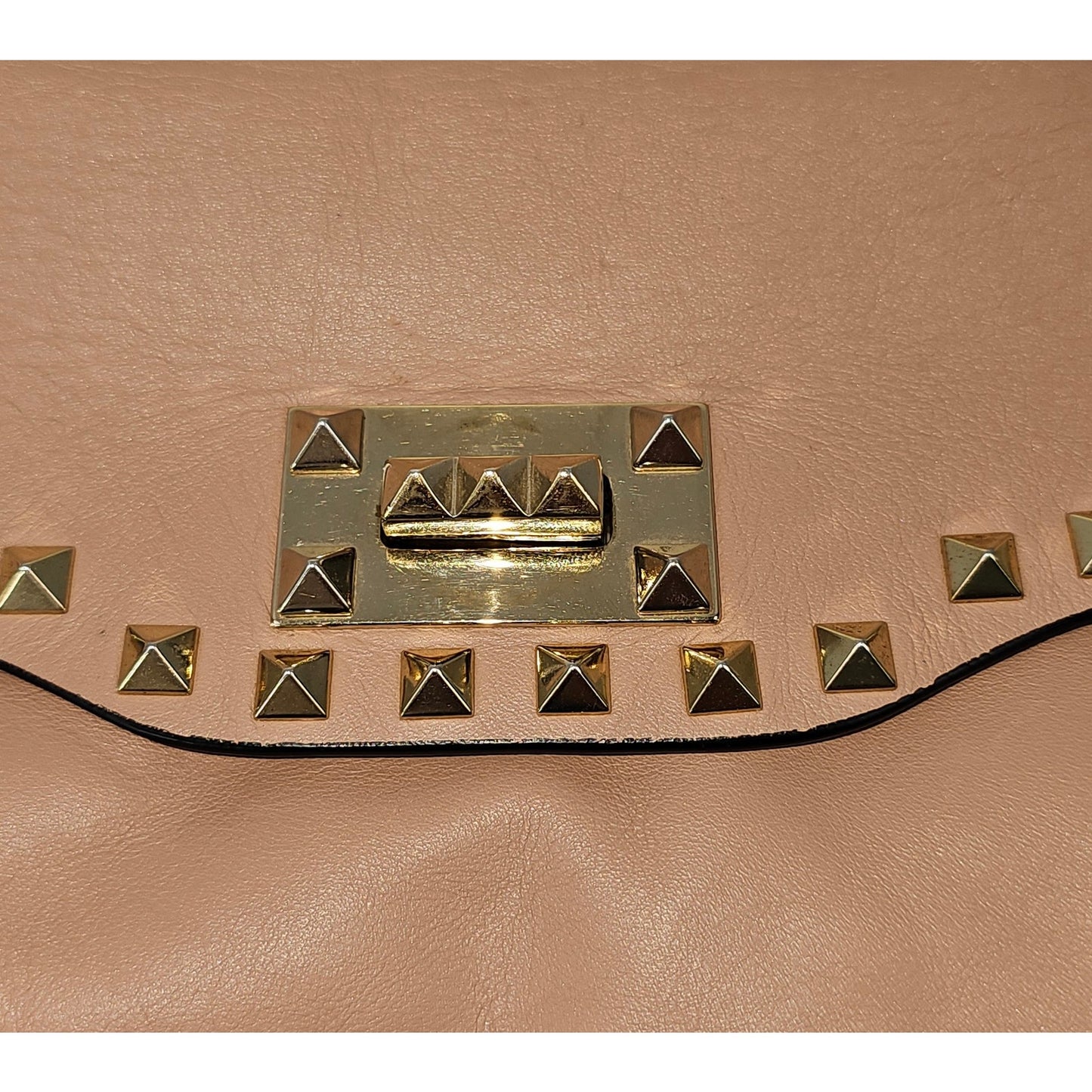 Valentino Taupe Leather Rockstud Crossbody Bag