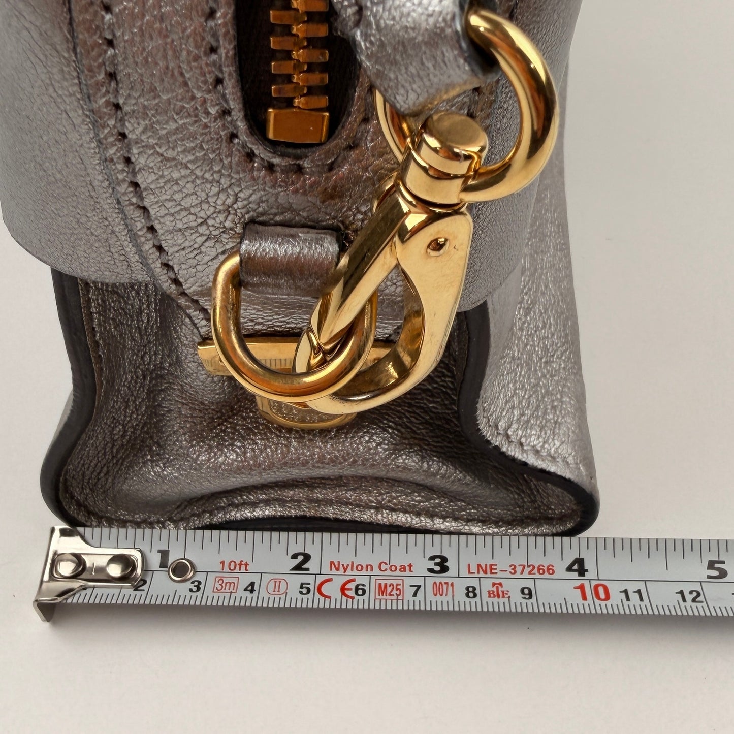 Miu Miu Silver Small Madras Bow-Embellished Tote