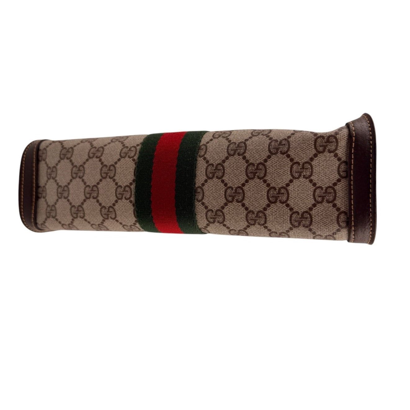 GUCCI Vintage GG Canvas Web Sherry Line Handbag Beige Red