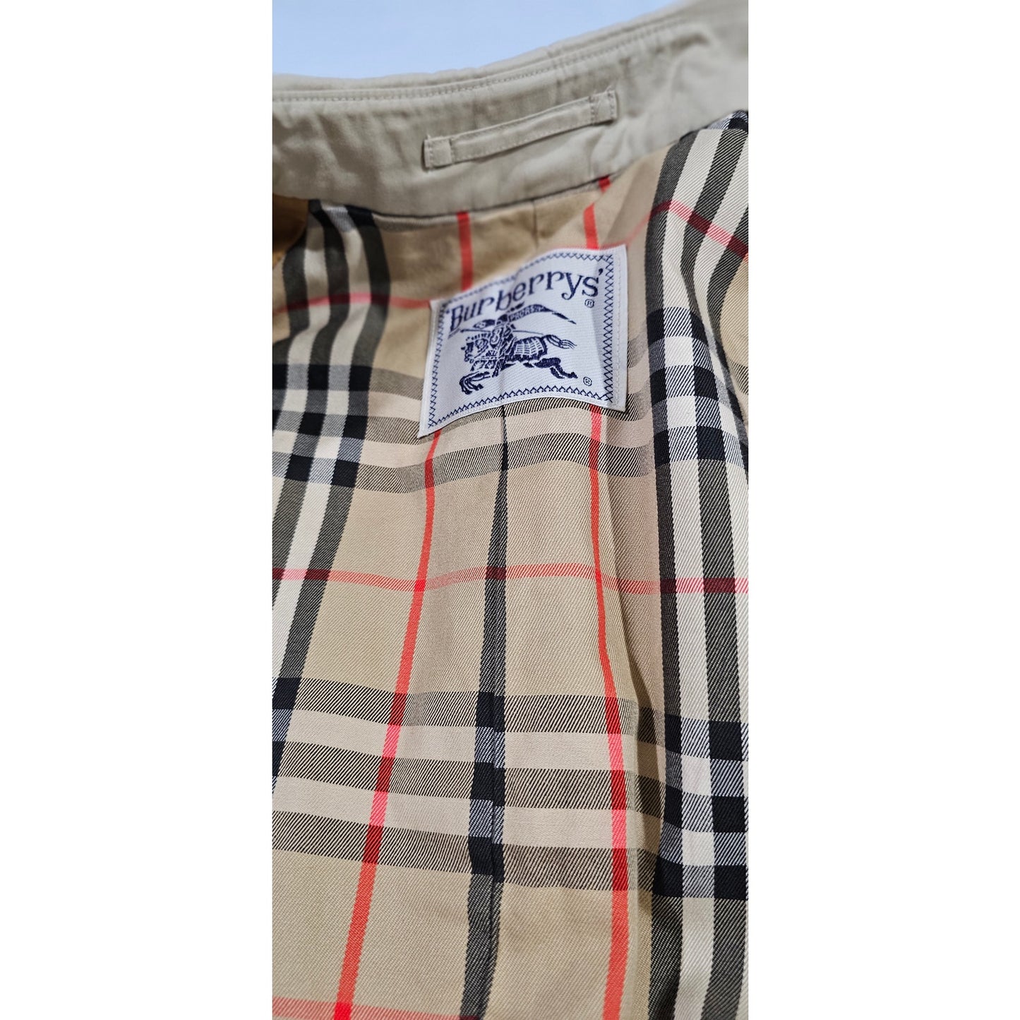 Burberry Vintage Belted Trench Coat with Nova Check Lining