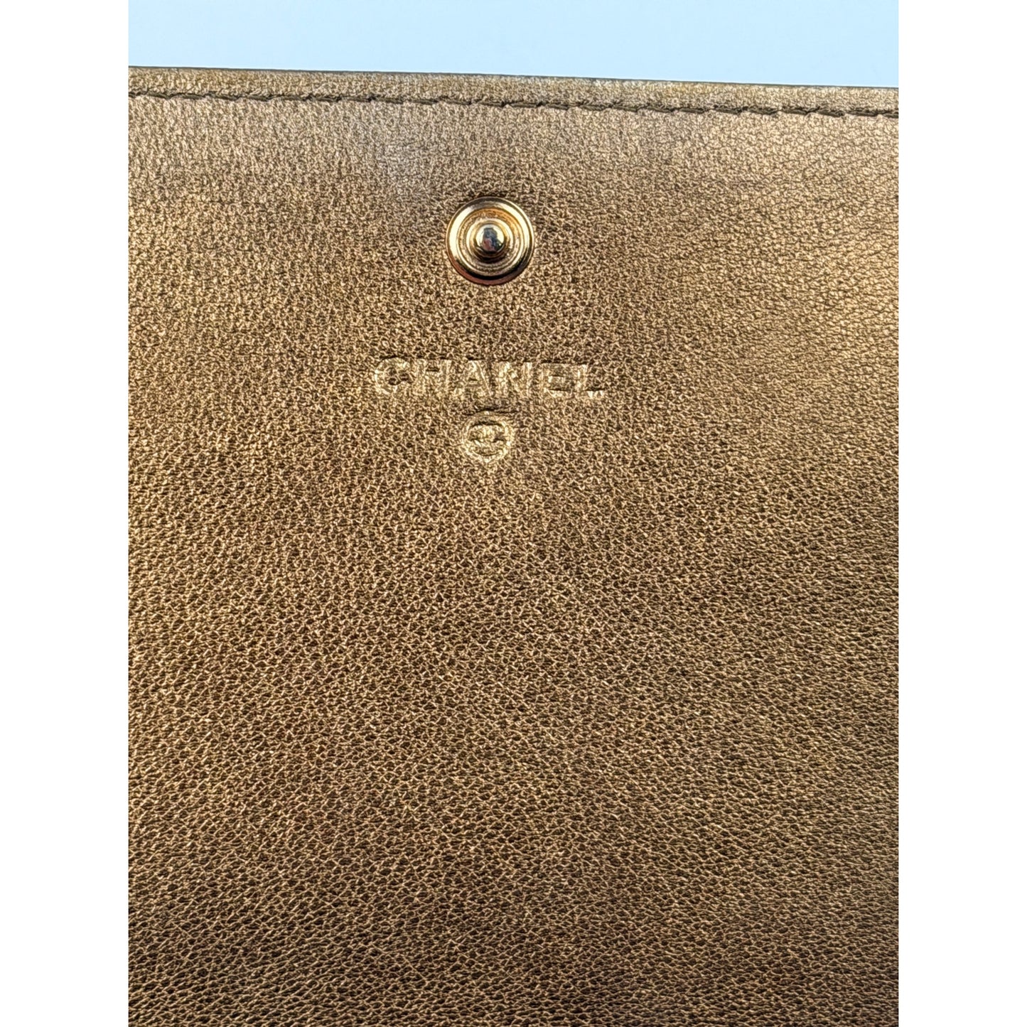 CHANEL Coco Mark Gold Matelasse Flap Wallet