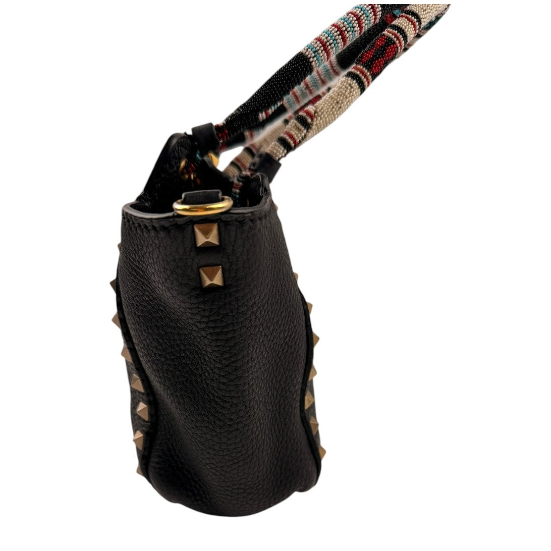 Valentino  Rockstud Mini Tote with Beaded Top Handle