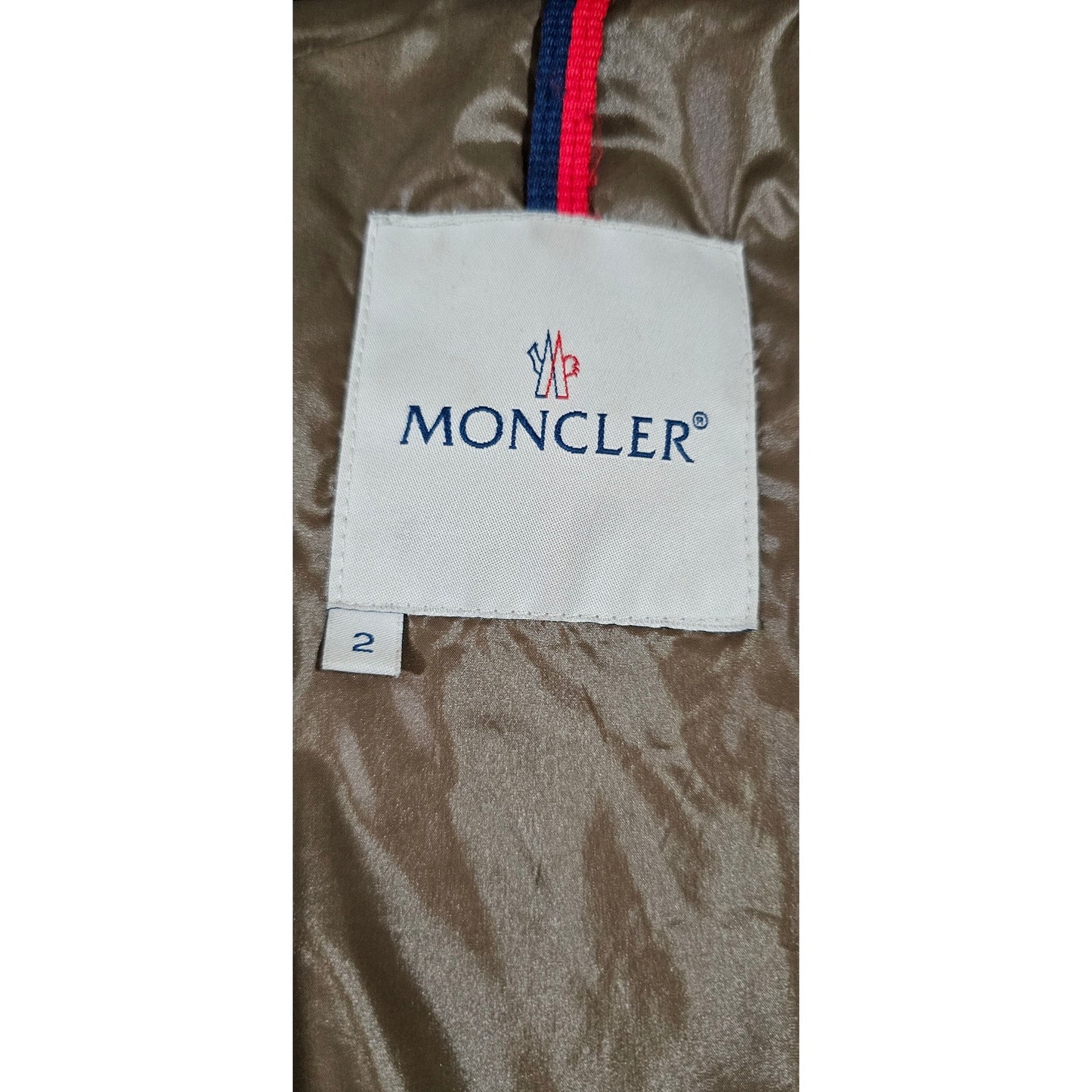 Moncler Down Hooded Jacket with Genuine Fur Olive Green