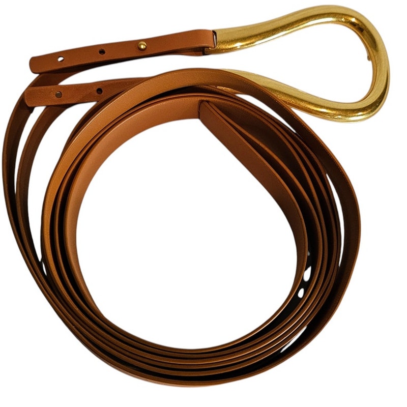 Bottega Veneta Double Strap Horsebit Buckle Belt Leather Wide