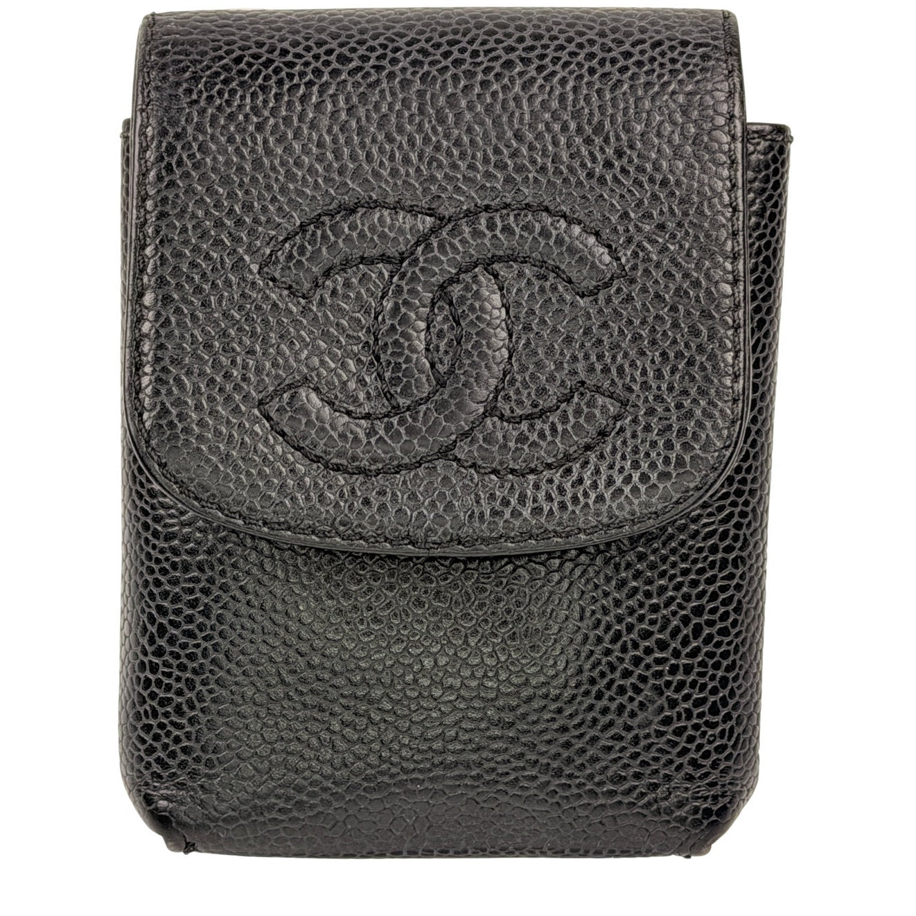 Chanel Black Caviar Leather CC Cigarette Case