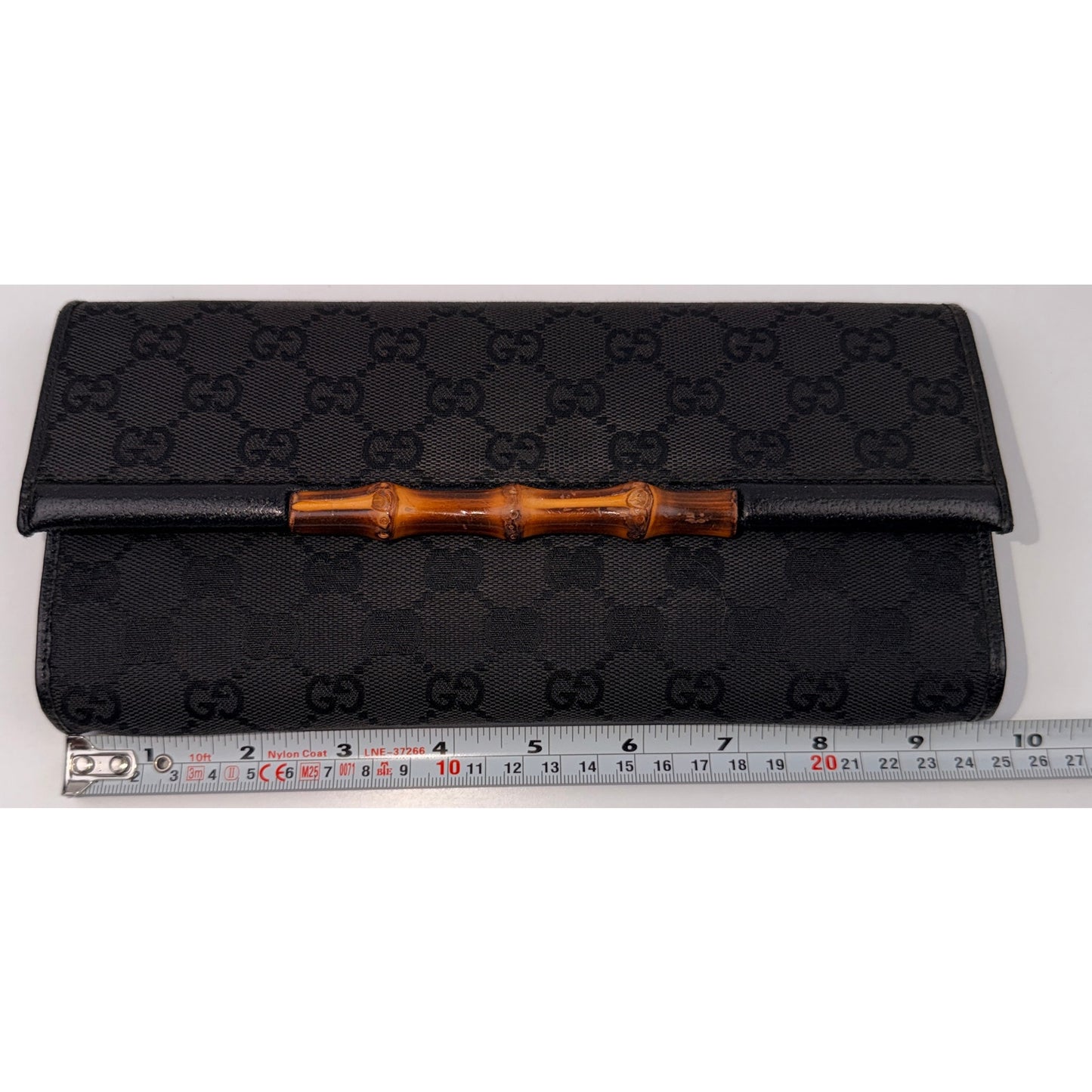 GUCCI GG Canvas Bamboo Clutch/ Shoulder Bag/ Crossbody Bag