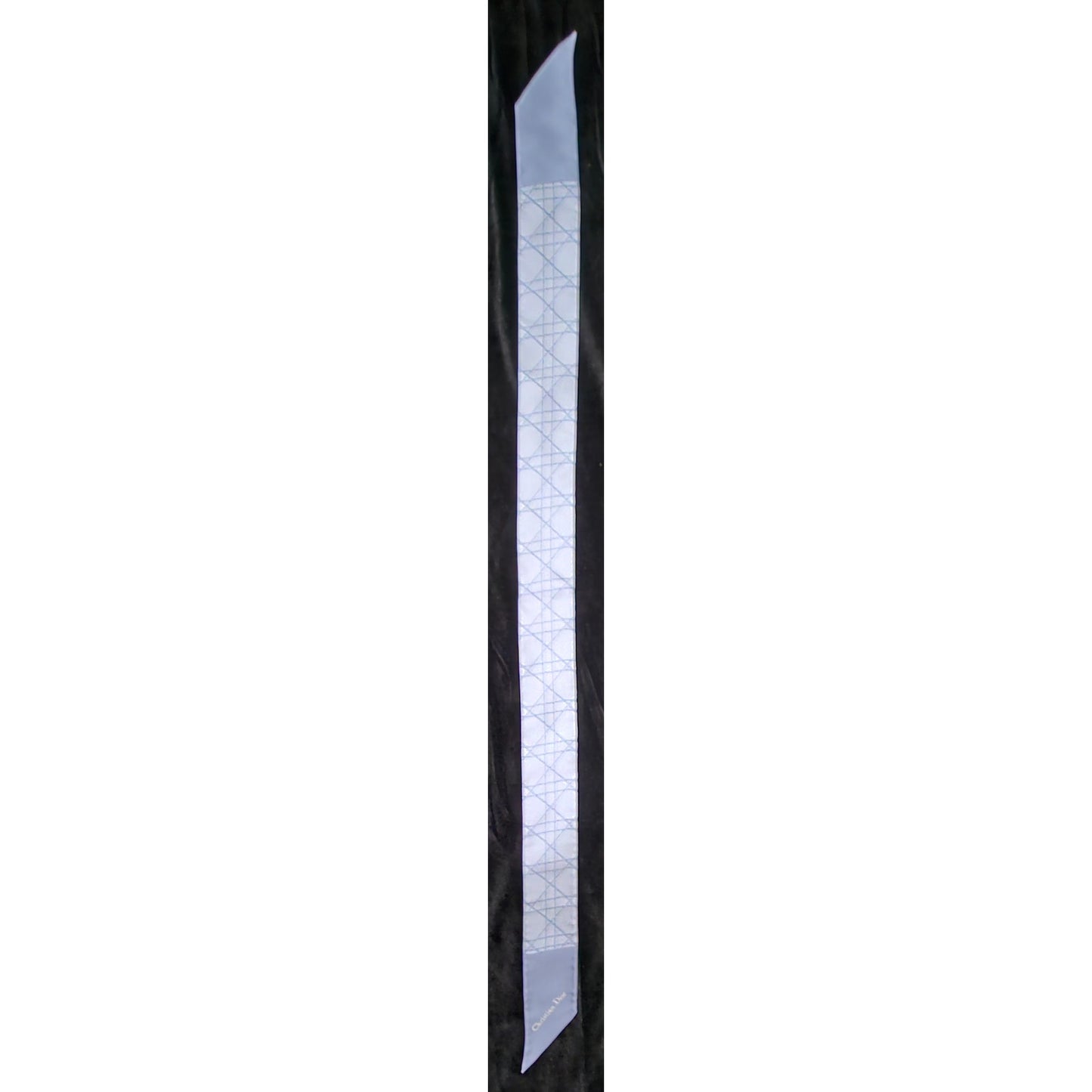 Christian Dior Light Blue Cannage Printed Silk Reversible Scarf Bandeau/Twilly