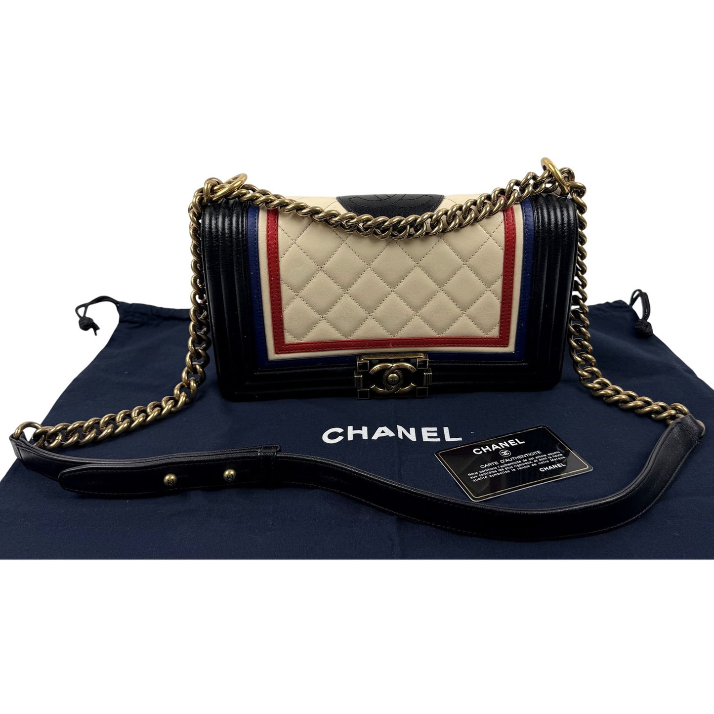Chanel Lambskin Quilted Crest Embellished Boy Flap bag LIMITED EDITION