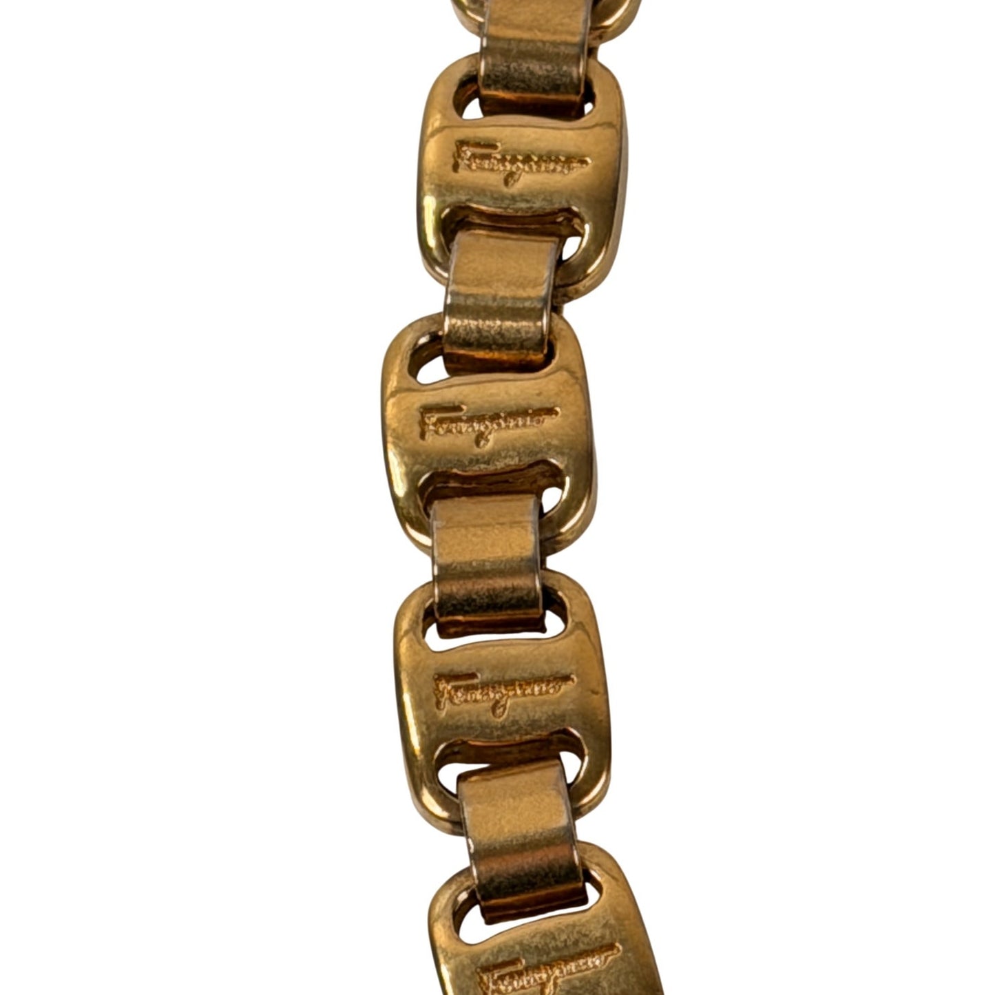 Salvatore Ferragamo Gold Plated Chain Vintage Necklace