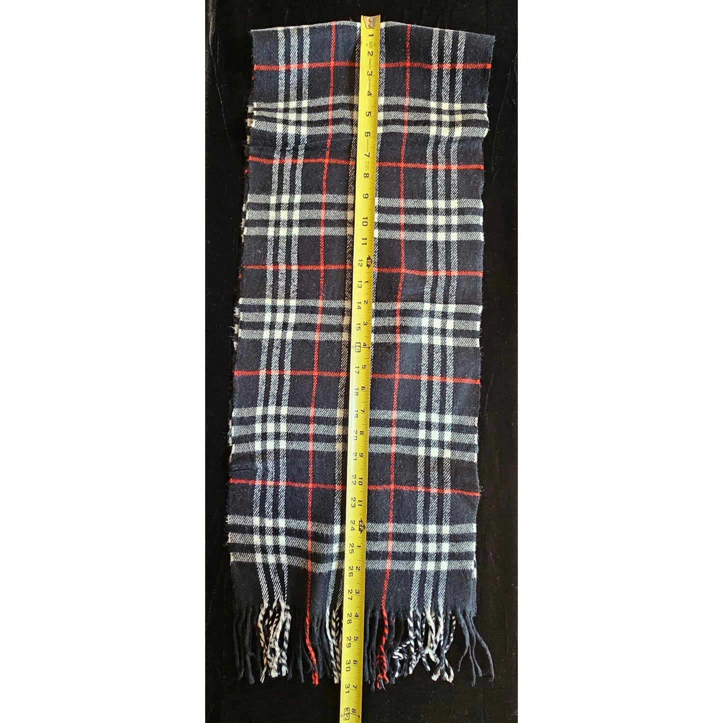 BURBERRYs of London 100% Lambswool Blue & Red Scarf Nova Check Vintage (2)