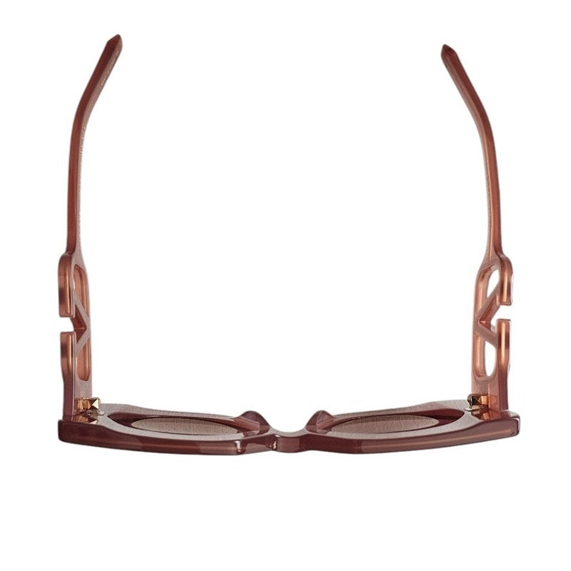 Valentino Garavani V-Soul butterfly sunglasses in powder pink Japanese acetate with gradient lenses and rose gold titanium details