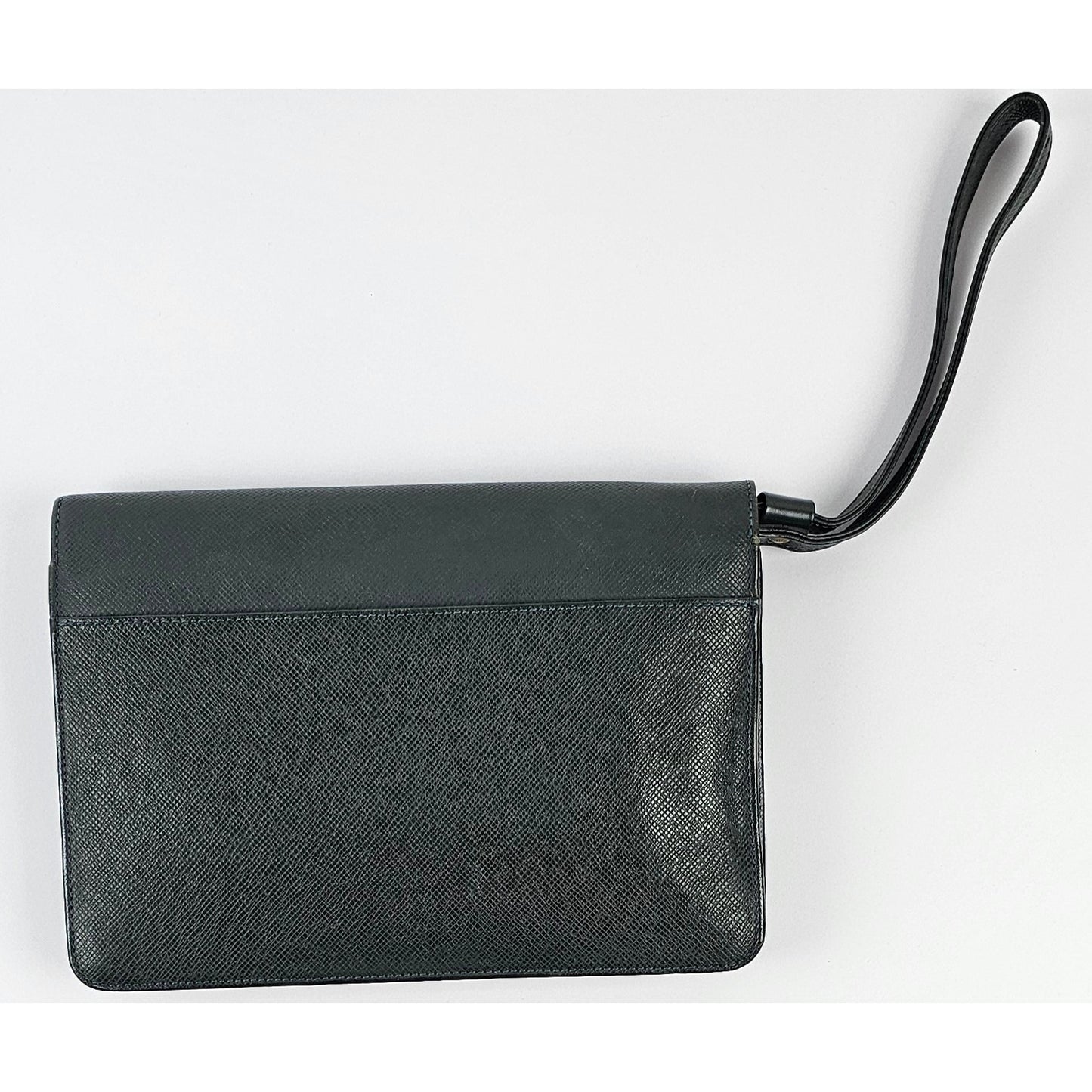 LOUIS VUITTON Pochette Clutch Bag Green Taiga Leather